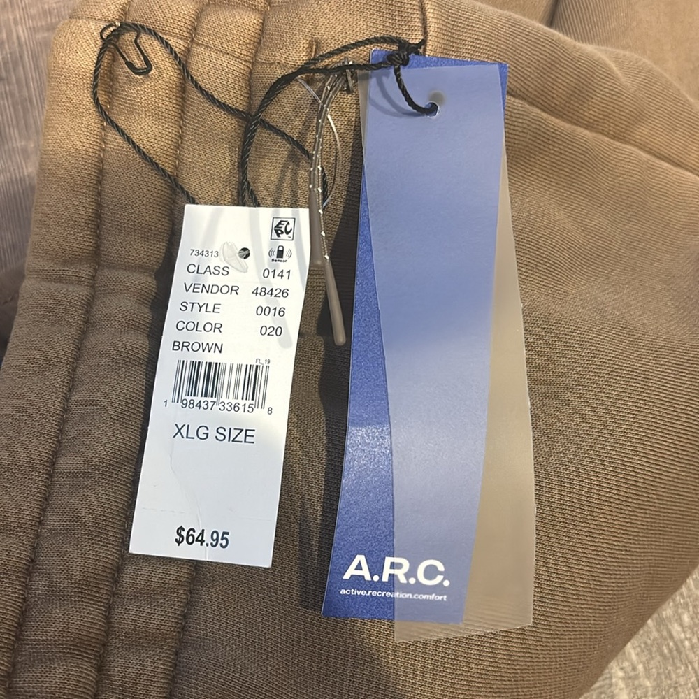 A.R.C. Brown Fleece Jogger Sweatpants Size XL - Picture 2 of 6